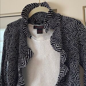Veeca pleated ruffled jacket/blouse sz S